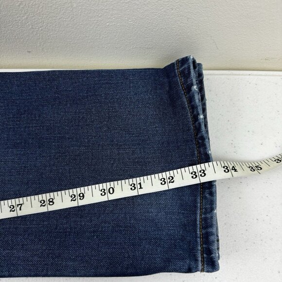 Old Navy Men's Slim Built In Flex Jeans Medium Blue Wash Size 34 X 34 Distressed - Picture 13 of 13